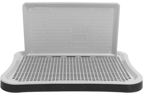 Hundetrainingstoilette mit Wandsäule, abnehmbares, tragbares Welpennetz-Trainingstöpfchen für große, kleine und mittelgroße Haustiere, Schwarz (Schwarz)