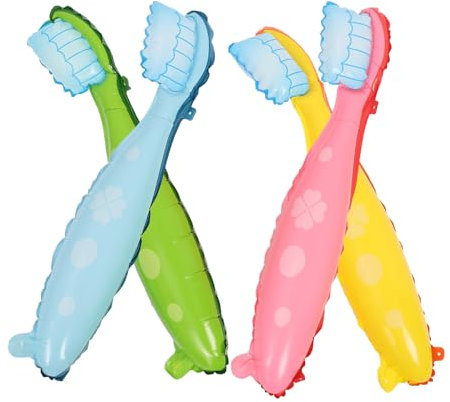 4 Stück Riesige Zahnbürsten-Requisiten, ZahnbüRste Ballon übergroße Gag-Badebürsten, riesiger Comedy-Artikel für Kostümzubehör, Fotoshootings, Partygeschenke