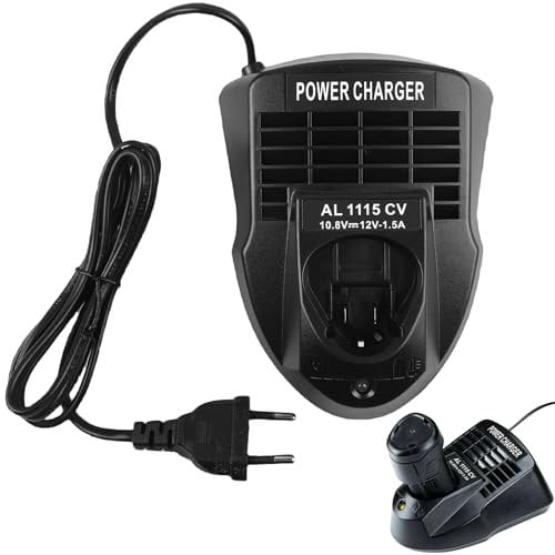 Caricabatteria da 12 V per batterie Bosch AL1115CV, caricatore rapido agli ioni di litio per Bosch Professional, caricatore rapido per Bosch BAT411, BAT412, BAT413, BAT414