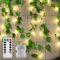 GGII 4 Stück 2m 40LED Efeugirlande Lichterkette Künstlich USB – Wasserdicht Mit Fernwirktechnik, Blumengirlande Hängend Pflanzen Für Innenberei & Party
