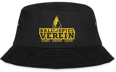 Spreadshirt Dortmund Fußball Mein Leben Lang Spruch Fischerhut, L/XL (Caps), Schwarz