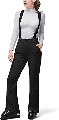 33,000ft Damen Skihose Wasserdicht Hosenträgerhose Warme Softshellhose | Winddichte Snowboardhose, Gefütterte Schneehose, Skilanglaufhose, Thermohose, Wanderhose Outdoorhose Ski Pant für den Winter
