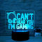 Deluisho Can't Hear You I'm Gaming Nachtlicht, Anime 3D Illusion Led Lampe, 3D Illusion Nacht-licht, 16 Farben von Licht frei schalten, Touch-Schalter, 3D visuelle Effekte Nacht-licht