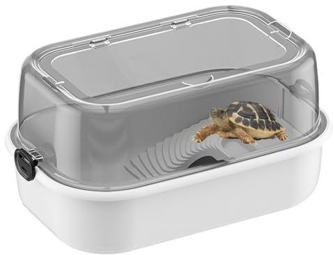 Turtle Terrarium Kit, kleines Schildkröten -Tank -Kit - Turtle Aquarium -Kit mit Full View Design | Multifunktionsbereich, Bodenabfluss, Ackstufe, Haustierversorgungen für Krabbenkrebskrebs
