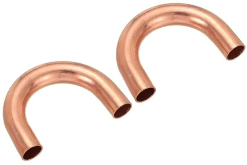 PATIKIL 1/2 OD 50x68mm Elbow Copper Pipe Fitting, 2Pcs 180 Degree Bend Welding Sweat Solder Connection for HVAC Air Conditioner Plumbing