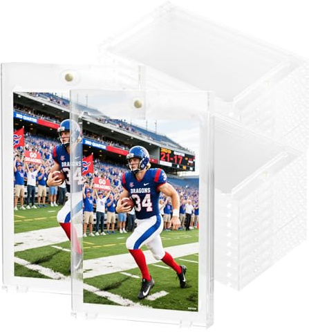 55PT Magnetic Card Holder - 36 Pack, One Magnetic Touch Card Holders for Trading Cards, Hard Plastic 55 pt Cards Protection Sleeves for Football Baseball Basketball Sports Game