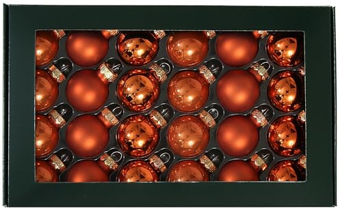 Kleine Baumkugeln aus Glas Ø 2 cm/2,5 cm/3 cm - Christbaumkugeln Baumschmuck Christbaumschmuck Weihnachtsbaumschmuck Weihnachtsbaumkugeln (24 Stück-Mandarin, 2,5 cm)