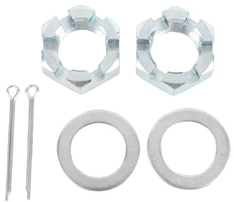 CFTGIW 2 Sets Trailer Nut Kit with 1in Shaft Spindle Nuts 1in Washer 2.2in Long Cotter Pins Galvanized for 1in Shaft Spindle (Silver)