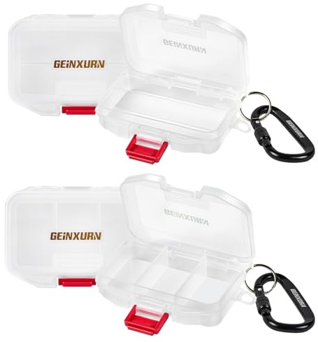 GEINXURN Kleine Teile Aufbewahrungsbox, 4-teiliges Set Transparente Kunststoff-Werkzeugkoffer Tragbar mit Festen Trennwänden, Geeignet für Kleinteile Aufbewahrung