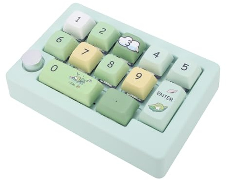 Cuifati Ein Handmechaniknummernpad, Programmierbare Tastatur von 2,4 G Bluetooth -Makro -Makro, 12 Key RGB Hotswap Numpad mit Joystick Knob Control für Arbeitsspiele (Green)