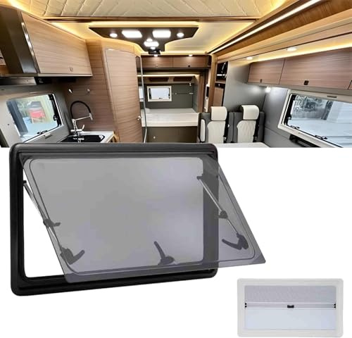 Wohnwagen Fliegengitter Fenster 900x600mmPush Display für Wohnmobile & Camper Perfekt für verbesserte Belüftung & Insektenschutz in Wohnwagenfahrzeugen