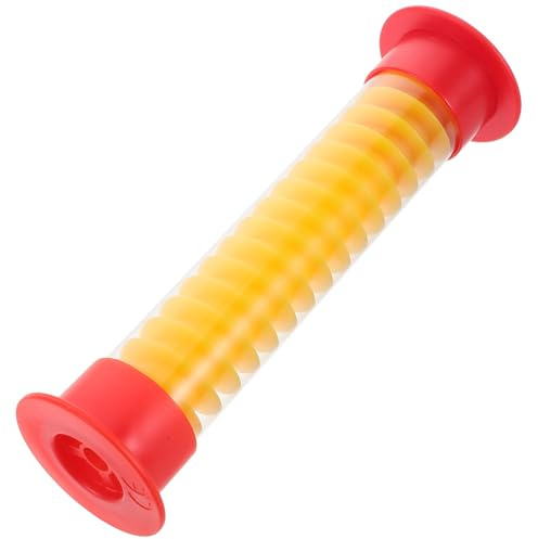 GARVALON Sablier Sonore 5 Secondes pour Jeux de Société Minuterie en Plastique 13 CM avec Sable Jaune et Couvercle Rouge Accessoire Compact pour Jeux de Cartes et Activités Ludiques