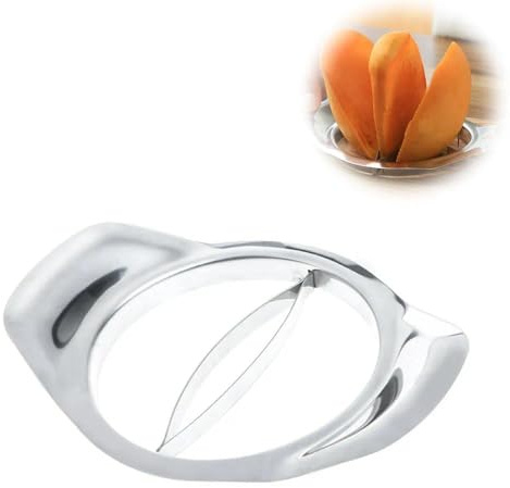 Stainless Steel Mango Pitter and Cutter, 430 Grade, Fast and Safe Fruit Corer Slicer, Durable Kitchen Tool, Dishwasher Safe, Rust-Resistant for Easy Fruit Preparation