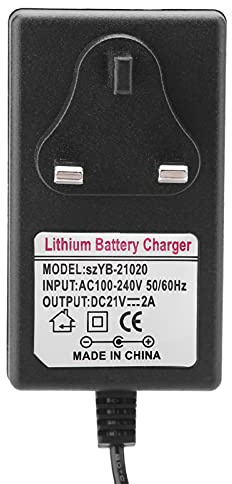 Jelquix 21V 2A Lithium Ion Battery Charger, AC DC Power Supply Adapter with Overcharge Overcurrent Protection, for Headlight Toy Car Balance Car (UK Plug)