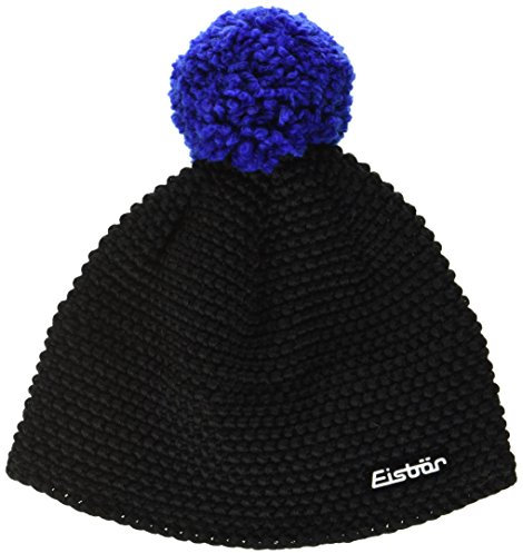 Eisbär Jamie Pompon Mütze, schwarz-Blitzblau, One Size