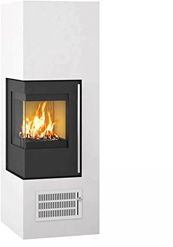 Olsberg 4160520320 Aracar Compact Kaminofen Türanschlag links, 3mm Putzrahmen, Lufteinlassgitter Stahl Weiß/A
