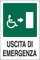 cartello alluminio cm 30x20 USCITA DI EMERGENZA (disabili a destra)