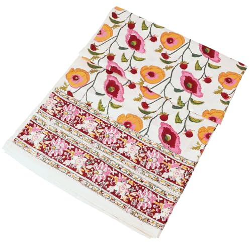 Blockdruck Tagesdecke, Bett & Sofaüberwurf, Design 10, Double 225*275 cm | Handgearbeiteter Wandbehang, vielseitig einsetzbar, 100% Baumwolle, traditioneller Blockdruck, einzigartig
