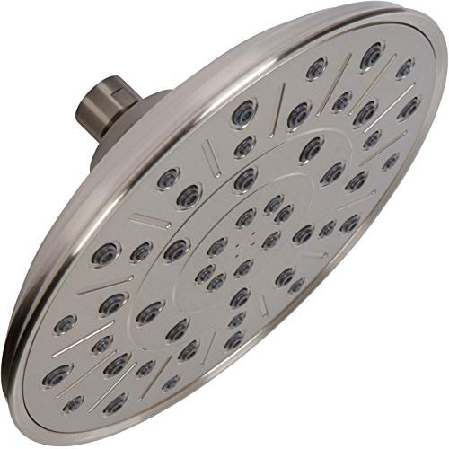 Rainfall Shower Head - 8 Inch Large Overhead Rain Showerhead With Pressure Boosting High Flow, 2.5 GPM - Brushed Nickel