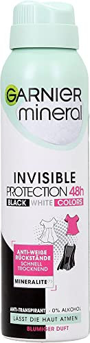 Garnier, Mineral Invisible Schwarz Weiß New Fresh Scent Deo Spray 250 ml, Frisch, 1 stück