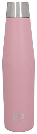 BUILT Apex Thermos-Wasserflasche mit Deckel, Auslaufsicher, 18/10 Edelstahl, Wiederverwendbar, Sweat-Proof, 100 % BPA-frei, helles Pink, 540 ml