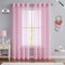 Beauoop Tende trasparenti rosa con pompon per camera da letto di ragazze e bambini, 183 cm, in voile, per asilo, soggiorno, filtraggio della luce, tende decorative con occhielli per il trattamento