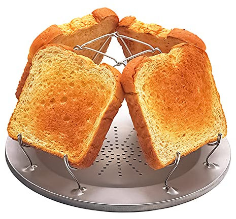 Halterung aus Edelstahl, Toaster, 4 Scheiben, faltbar, Camping, Toast, tragbar, Brot, Grill, Outdoor, für Gaspfanne, Grill, Camping, Toaster, Rack, 220 x 130 mm