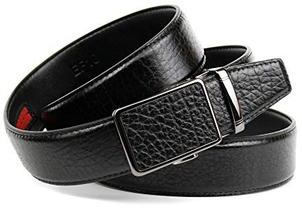 Anthoni Crown Herren Ledergürtel Gürtel, Schwarz, 140