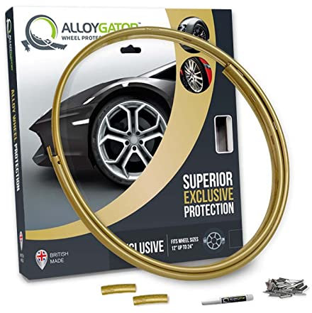 AlloyGator Ersatzprofil (Gold) – Für nur 1 Rad | Passend für Felgen bis 24 | Schutz vor Bordsteinkratzer | Außen-Zubehör ohne Klebstoff