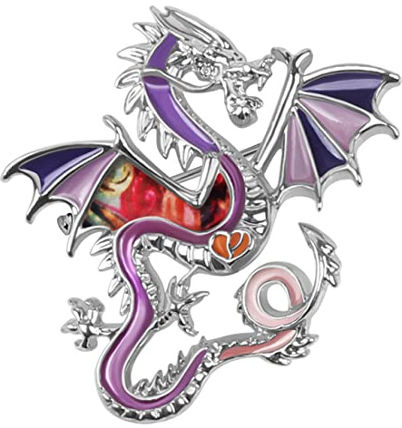 DOWAY Broche dragon en émail pour femme, Métal émail Métal, Grès