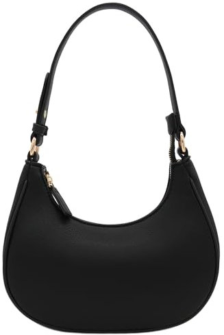 Petit sac à bandoulière croissant sous le bras, Noir, Taille unique