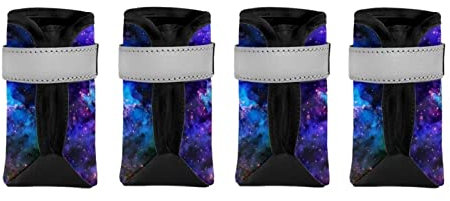 Suhoaziia Galaxy Dog Boots Rutschfeste Atmungsaktive Hundeschuhe zum Wandern Joggen Hundeschuhe für Kleine Mittlere und Große Hunde