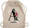Turnbeutel Rucksack - Buchstabe anpassbar mit Name I Geschenk Initialen - Unisize - Naturweiß - jga beutel blumen stoffbeutel schule personalisierte buchstaben a turnsack kita tasche