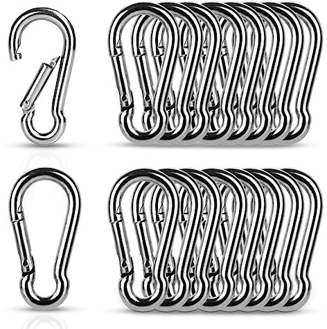 GOYADA 24 Stück Karabinerhaken Klein 40 x 4mm, 304 Edelstahl Karabiner, Karabinerhaken M4 zur Befestigung an Rucksack, Schlüssel, Schaukel, Angeln