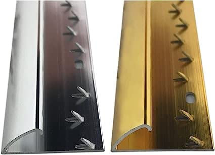 SINGLE EDGE CARPET TO CARPET THRESHOLD TRIM DOOR BAR METAL GRIPPER - SILVER, SIMBRASS, NICKEL, 900-1800, 2700mm (SINGLE EDGE SILVER 900 mm)