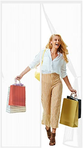 Zanzariera Magnetica Porta Finestra 265 x 225 cm Anti Zanzare Insetti Zanzariera con Magneti Facile da installare per roulotte, camper, Bianco