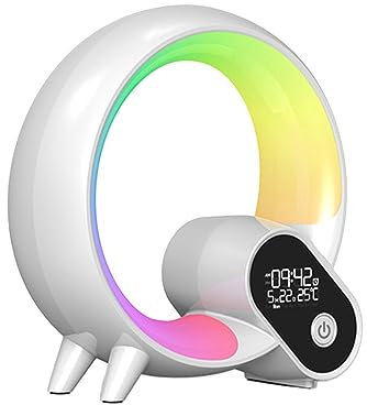 Sharplace LED-Smart-Wecklicht, Nachtlicht, wiederaufladbar, USB-Schnittstelle, Dekor, RGB-Nachtlicht, Tischlampe für Nachttisch, Esszimmer, Party-Dekoration, Weiß
