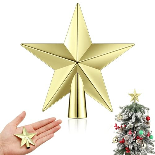 Weihnachtsbaumspitze Stern, Mini Baumspitze Stern, Weihnachtsbaum Stern, Christbaumspitze Stern, 6 cm, Weihnachtsbaumspitze Klein, Mini Deko Weihnachten für Weihnachtsbaum Deko