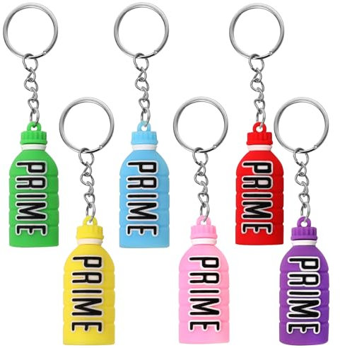 OUZHOU 6 Stück Prime Trinkflaschen Keychain, Prime Schlüsselanhänger Taschenanhänger, Trendiges Zubehör für Trinkflaschen Sammler für Taschen, Außenspiegel, Schlüsselsets und mehr