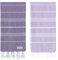 Blue Beach Turkish Towel - Set of 2-100x180cm Large Turkish Hammam Peshtemal Towel - Super Absorbent, Quick Dry, Lightweight, Compact Towels for Swimming, Bath, Gym and Travel (Lilac + Purple)