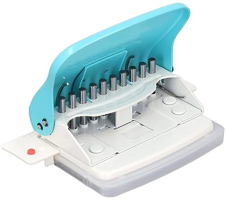 Locher Binder Puncher 10 Loch, Büro Locher Klein Taschenlocher Sechsfachlocher Locher Bindegerät für 10 Blatt Lochstanzer Papier, für A4 B5 A5 A7 B4 Papierlocher Ring-Ordner