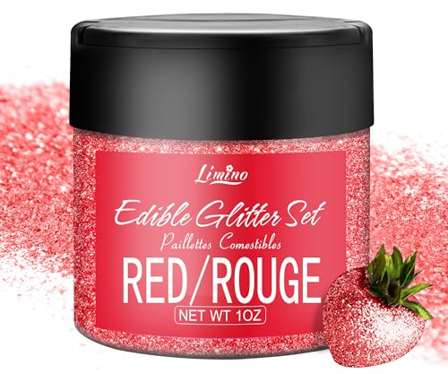 Edible Glitter - 30g Edible Luster Dust Metallic Food Grade Coloring Glitter for Drinks, Cake Decorating, Baking - Edible Dust Powder Shimmer Sprinkle Powder for Icing, Cocktail, Wine, Candy (Red)