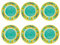 BRANDANI Plato hondo Citrus de melamina 21,5 cm Juego de 6 piezas Servicio de mesa