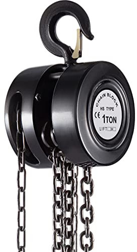 VEVOR Hand Chain Hoist, 2200 lbs /1 Ton Capacity Chain Block, 10ft/3m Lift Manual Hand Chain Block, Manual Hoist with Industrial-Grade Steel Construction for Lifting Good in Transport & Workshop Black