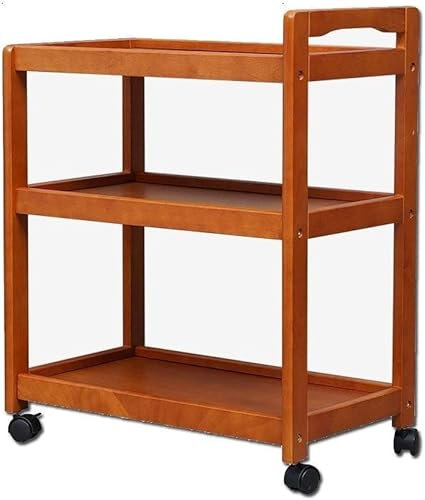 Bar-Servierwagen für Hotels, kreatives Restaurant, 3-stufiger Küchenwagen mit Rollen, Heim-Barwagen, Sideboard-Rack, Beauty-Food-Wagen, Hostessenwagen, Universalrollen mit Bremsen (einfarbig rot)