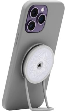 IMstick PRO MagSafe Phone Grip, iPhone Holder, iPhone Stand MagSafe, Car Mount, MagSafe Bike Mount, Flexible Silicone Wires for Non-Magnetic Surfaces Included, Wireless Charging Compatible - Silver