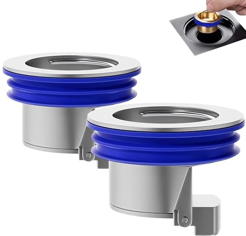 QruiLanTu 2 Stück Duschbodenablauf Rückflussverhinderer, magnetische Schwebung, Einweg-Ablaufventil, Bodenablaufeinsatz, Ablaufstopfen, Messing, schnelle Entwässerung, geeignet für Kaliber 3,2 cm