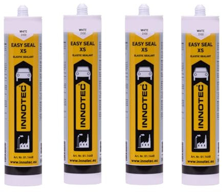 4 Stück Innotec Easy Seal XS Weiß - Premium Silikondichtmasse - Sanitärsilikon - Dichtmasse für Innen & Außen - Silikon zum Abdichten & Verfugen im Sanitär- und Küchenbereich - Premium-Bausilikon