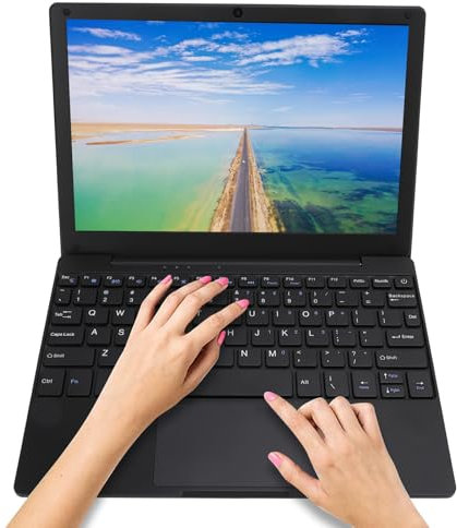 PUSOKEI Laptop Ultra Sottile da 10,1 Pollici per Android 12, Display IPS 1280x800, Computer Portatile con Processore Quad Core con Mouse, Batteria da 5000 MAh, per Studenti, Aziende