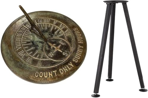 ANTIQUEMEDIEVAL Sonnenuhr aus massivem Messing mit Ständer
